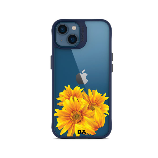 

DailyObjects Clear Bright Sunflowers Blue Hybrid Clear Case Cover For iPhone 14 Plus