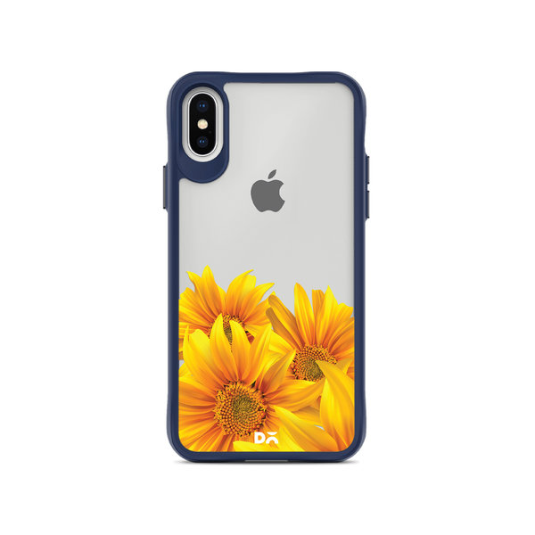 

DailyObjects Clear Bright Sunflowers Blue Hybrid Clear Case Cover For iPhone XS
