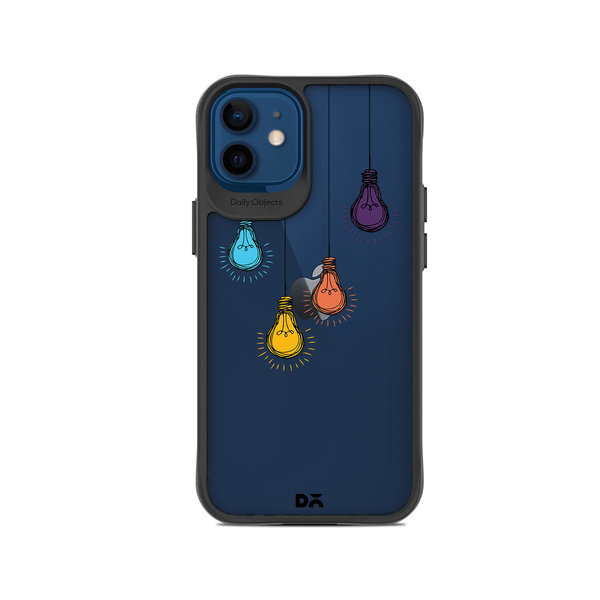 

DailyObjects Clear Bulbs Black Hybrid Clear Case Cover For iPhone 12