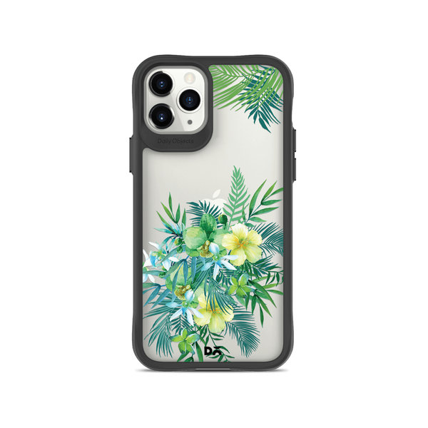 

DailyObjects Clear Ferns & Flowers Black Hybrid Clear Case Cover For iPhone 11 Pro