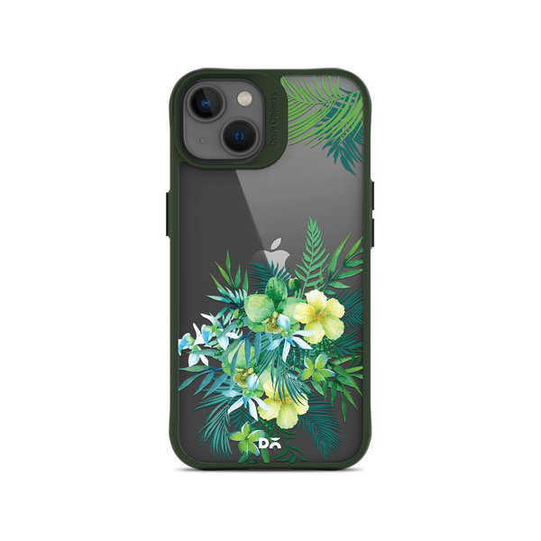 

DailyObjects Clear Ferns & Flowers Green Hybrid Clear Case Cover For iPhone 13 Mini
