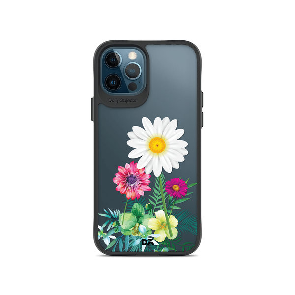 

DailyObjects Clear Flowers And Daisy Black Hybrid Clear Case Cover For iPhone 12 Pro Max