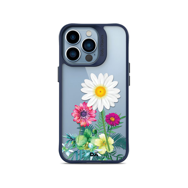 

DailyObjects Clear Flowers And Daisy Blue Hybrid Clear Case Cover For iPhone 13 Pro Max