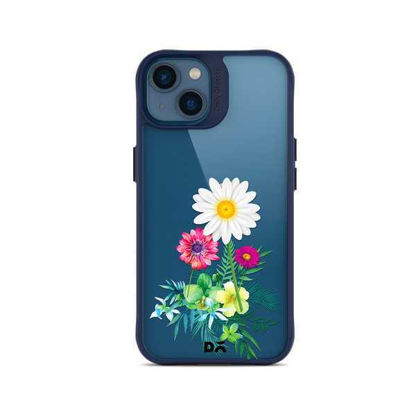 

DailyObjects Clear Flowers And Daisy Blue Hybrid Clear Case Cover For iPhone 14 Plus