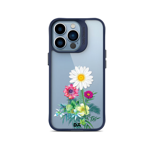 

DailyObjects Clear Flowers And Daisy Blue Hybrid Clear Case Cover For iPhone 14 Pro
