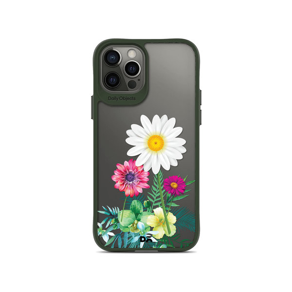 

DailyObjects Clear Flowers And Daisy Green Hybrid Clear Case Cover For iPhone 12 Pro Max