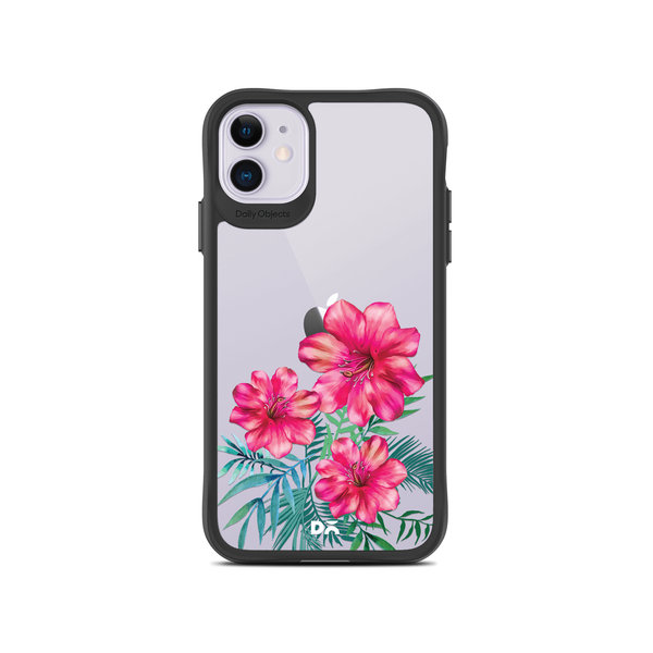 

DailyObjects Clear Hibiscus Black Hybrid Clear Case Cover For iPhone 11