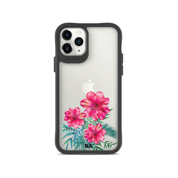 

DailyObjects Clear Hibiscus Black Hybrid Clear Case Cover For iPhone 11 Pro