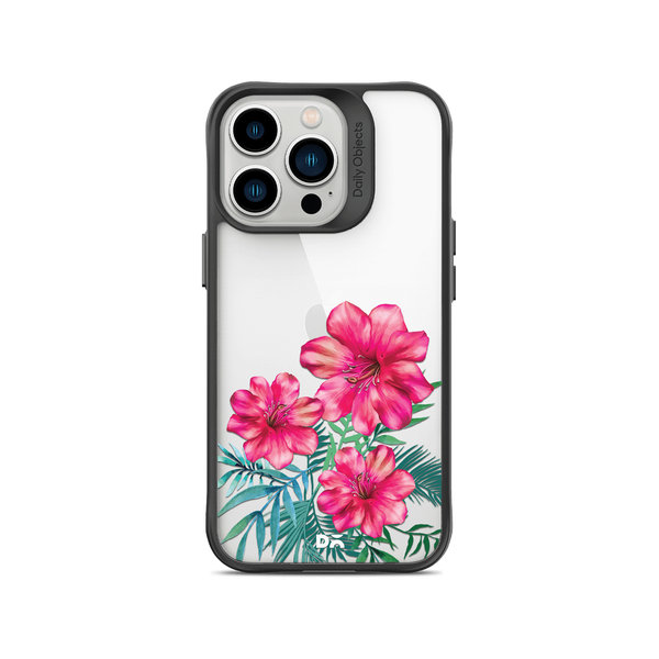

DailyObjects Clear Hibiscus Black Hybrid Clear Case Cover For iPhone 14 Pro