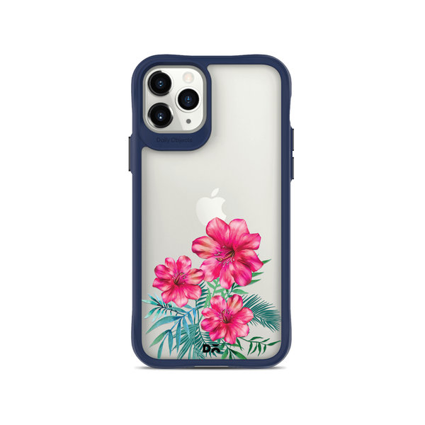 

DailyObjects Clear Hibiscus Blue Hybrid Clear Case Cover For iPhone 11 Pro Max