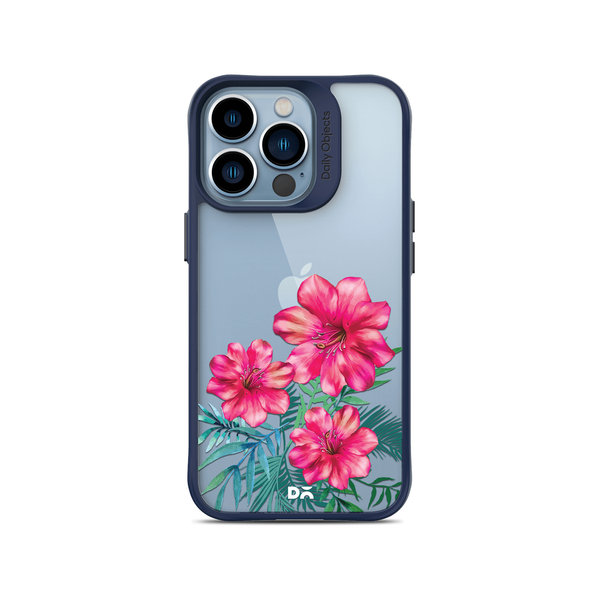 

DailyObjects Clear Hibiscus Blue Hybrid Clear Case Cover For iPhone 13 Pro Max