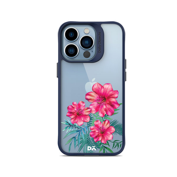 

DailyObjects Clear Hibiscus Blue Hybrid Clear Case Cover For iPhone 14 Pro