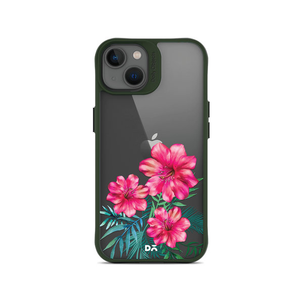 

DailyObjects Clear Hibiscus Green Hybrid Clear Case Cover For iPhone 13 Mini