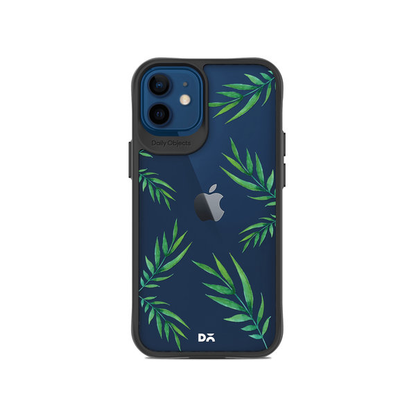 

DailyObjects Clear Leaves Black Hybrid Clear Case Cover For iPhone 12