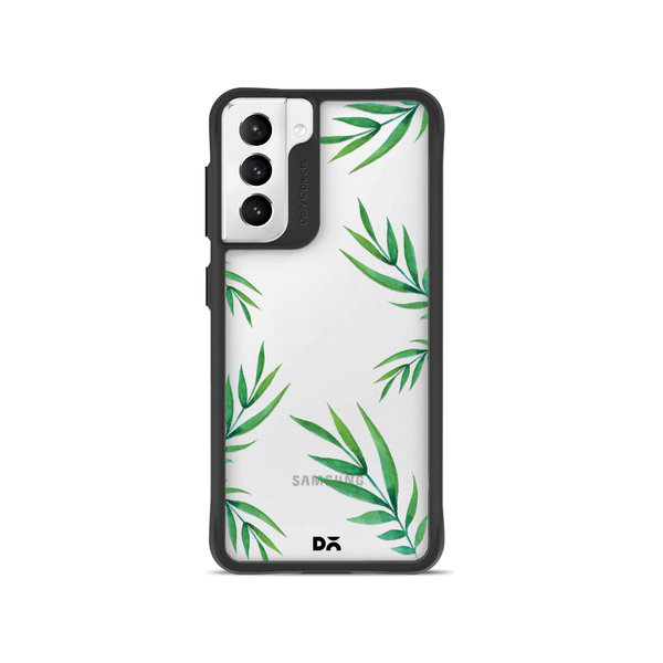 

DailyObjects Clear Leaves Black Hybrid Clear Case Cover For Samsung Galaxy S21 Plus