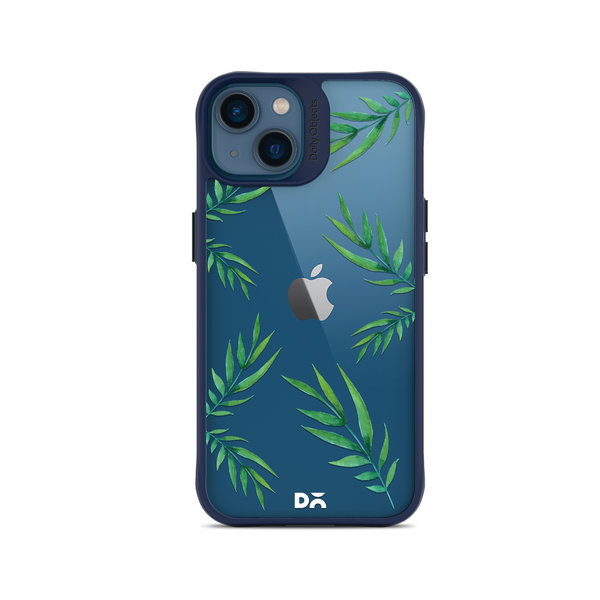 

DailyObjects Clear Leaves Blue Hybrid Clear Case Cover For iPhone 14 Plus