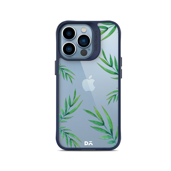 

DailyObjects Clear Leaves Blue Hybrid Clear Case Cover For iPhone 14 Pro