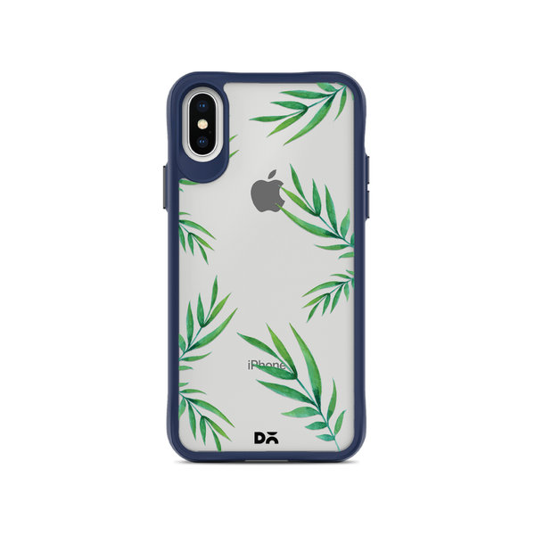 

DailyObjects Clear Leaves Blue Hybrid Clear Case Cover For iPhone XS