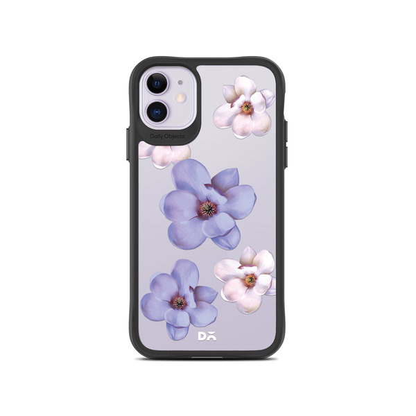 

DailyObjects Clear Mauve & White Flowers Black Hybrid Clear Case Cover For iPhone 11