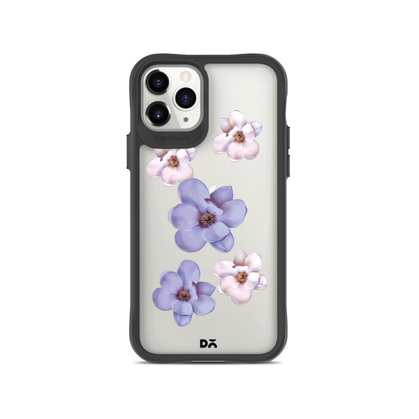 

DailyObjects Clear Mauve & White Flowers Black Hybrid Clear Case Cover For iPhone 11 Pro