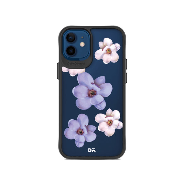 

DailyObjects Clear Mauve & White Flowers Black Hybrid Clear Case Cover For iPhone 12