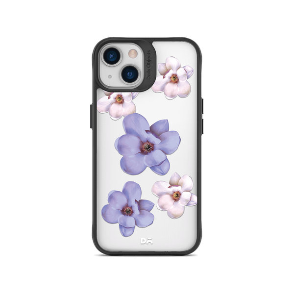 

DailyObjects Clear Mauve & White Flowers Black Hybrid Clear Case Cover For iPhone 14 Plus