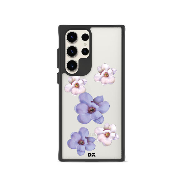 

DailyObjects Clear Mauve & White Flowers Black Hybrid Clear Case Cover For Samsung Galaxy S23 Ultra