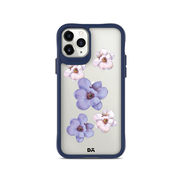 

DailyObjects Clear Mauve & White Flowers Blue Hybrid Clear Case Cover For iPhone 11 Pro Max