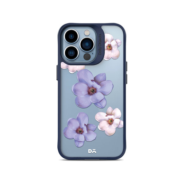 

DailyObjects Clear Mauve & White Flowers Blue Hybrid Clear Case Cover For iPhone 13 Pro Max