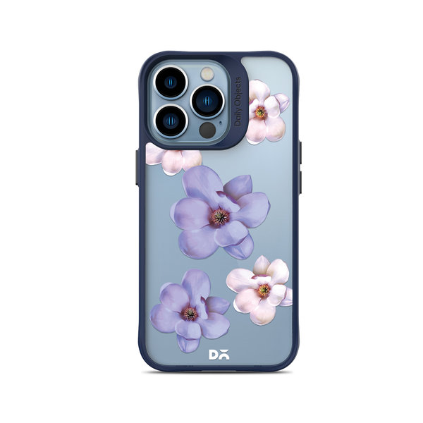 

DailyObjects Clear Mauve & White Flowers Blue Hybrid Clear Case Cover For iPhone 14 Pro