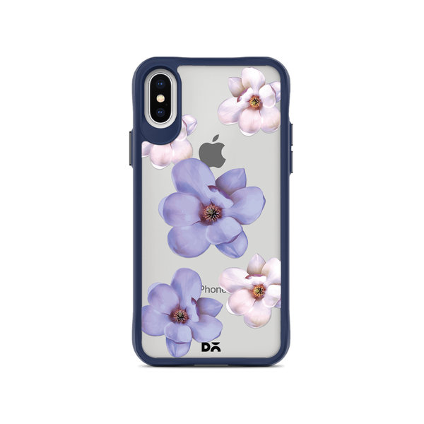 

DailyObjects Clear Mauve & White Flowers Blue Hybrid Clear Case Cover For iPhone XS