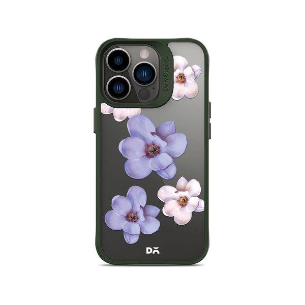 

DailyObjects Clear Mauve & White Flowers Green Hybrid Clear Case Cover For iPhone 13 Pro Max