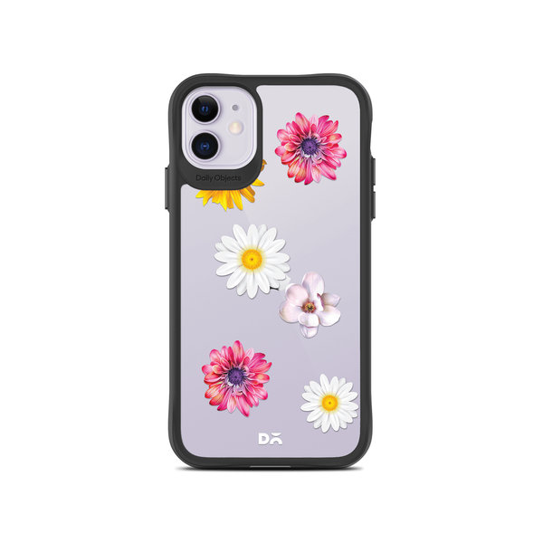 

DailyObjects Clear Multicoloured Flowers Black Hybrid Clear Case Cover For iPhone 11