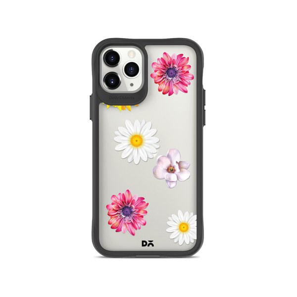 

DailyObjects Clear Multicoloured Flowers Black Hybrid Clear Case Cover For iPhone 11 Pro