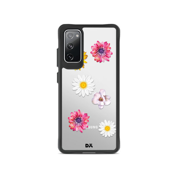 

DailyObjects Clear Multicoloured Flowers Black Hybrid Clear Case Cover For Samsung Galaxy S20 FE