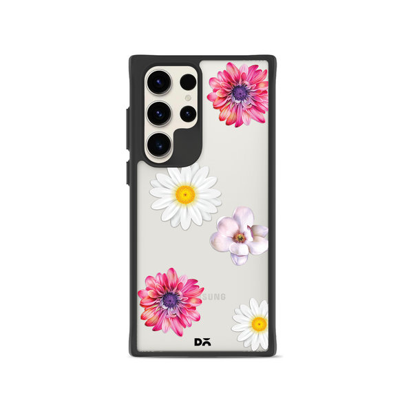 

DailyObjects Clear Multicoloured Flowers Black Hybrid Clear Case Cover For Samsung Galaxy S23 Ultra