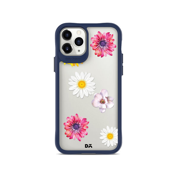 

DailyObjects Clear Multicoloured Flowers Blue Hybrid Clear Case Cover For iPhone 11 Pro