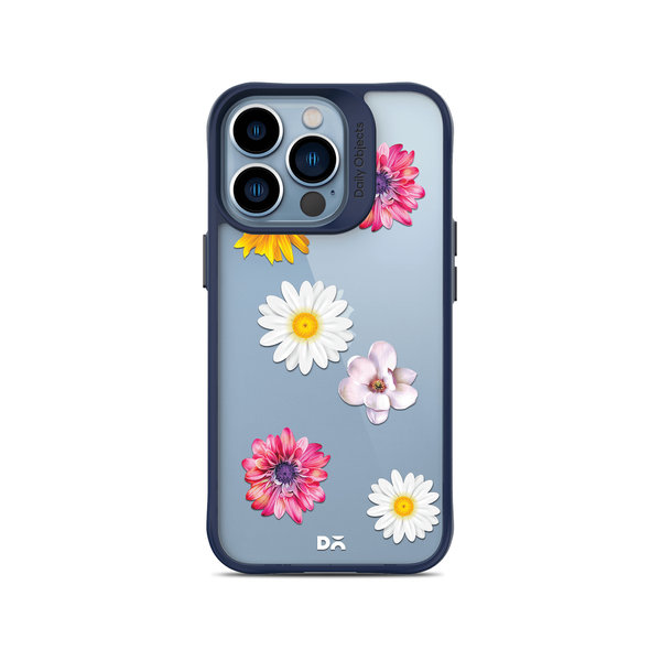 

DailyObjects Clear Multicoloured Flowers Blue Hybrid Clear Case Cover For iPhone 13 Pro Max