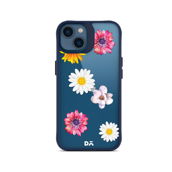 

DailyObjects Clear Multicoloured Flowers Blue Hybrid Clear Case Cover For iPhone 14 Plus