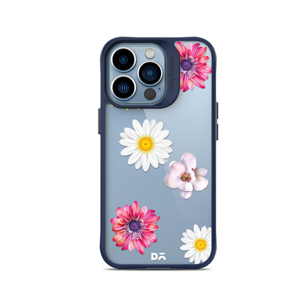 

DailyObjects Clear Multicoloured Flowers Blue Hybrid Clear Case Cover For iPhone 14 Pro
