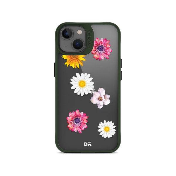 

DailyObjects Clear Multicoloured Flowers Green Hybrid Clear Case Cover For iPhone 13 Mini