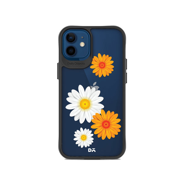 

DailyObjects Clear Painted Flowers Black Hybrid Clear Case Cover For iPhone 12