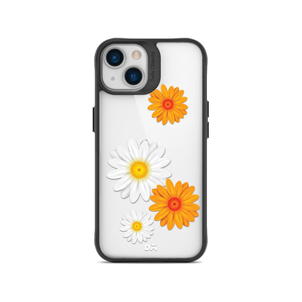 

DailyObjects Clear Painted Flowers Black Hybrid Clear Case Cover For iPhone 13 Mini