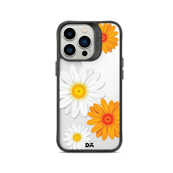 

DailyObjects Clear Painted Flowers Black Hybrid Clear Case Cover For iPhone 15 Pro