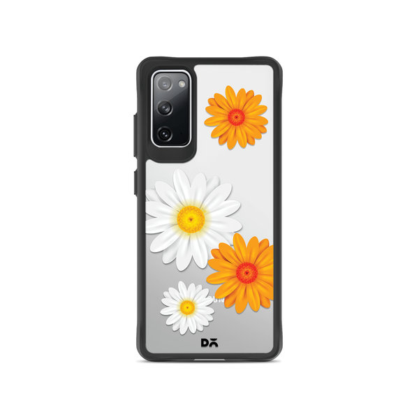 

DailyObjects Clear Painted Flowers Black Hybrid Clear Case Cover For Samsung Galaxy S20 FE
