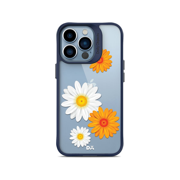 

DailyObjects Clear Painted Flowers Blue Hybrid Clear Case Cover For iPhone 13 Pro Max