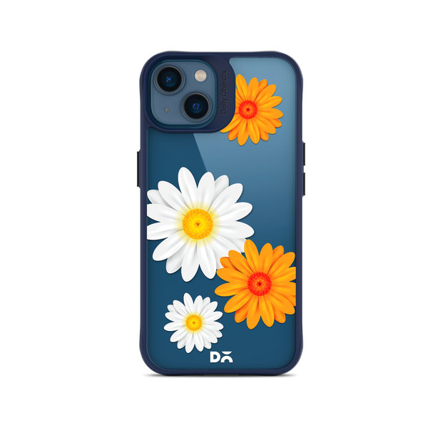 

DailyObjects Clear Painted Flowers Blue Hybrid Clear Case Cover For iPhone 14 Plus