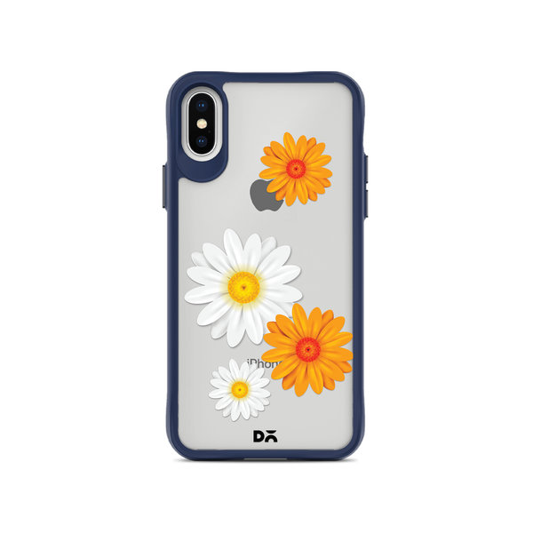 

DailyObjects Clear Painted Flowers Blue Hybrid Clear Case Cover For iPhone XS