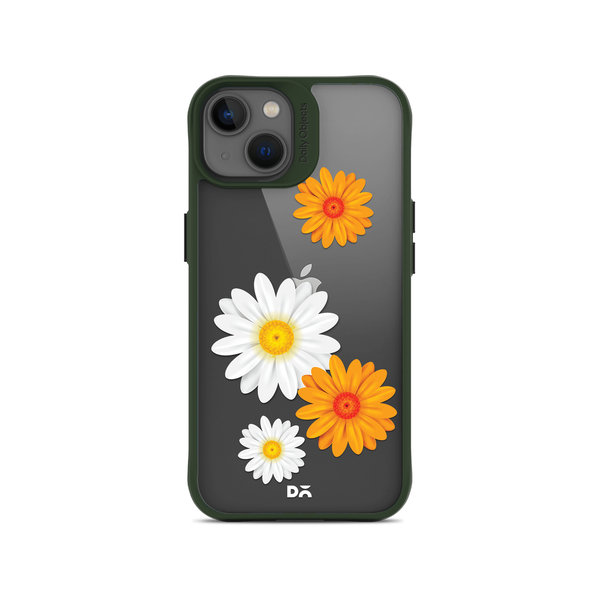 

DailyObjects Clear Painted Flowers Green Hybrid Clear Case Cover For iPhone 13 Mini