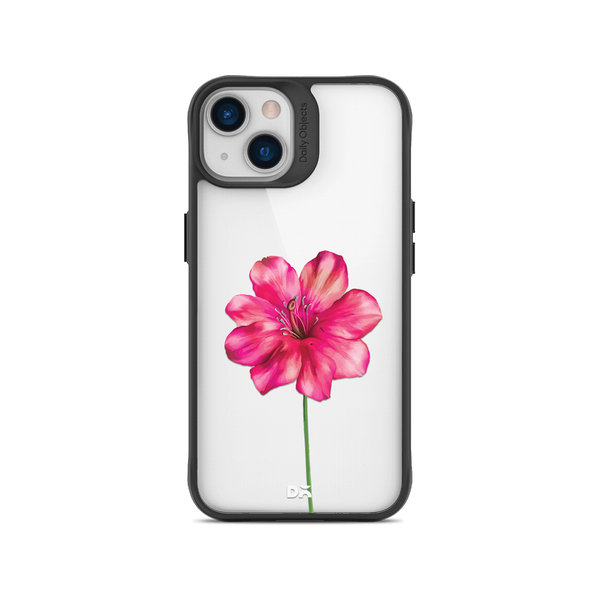 DailyObjects Clear Painted Hibiscus Black Hybrid Clear Case Cover For iPhone 14 Plus